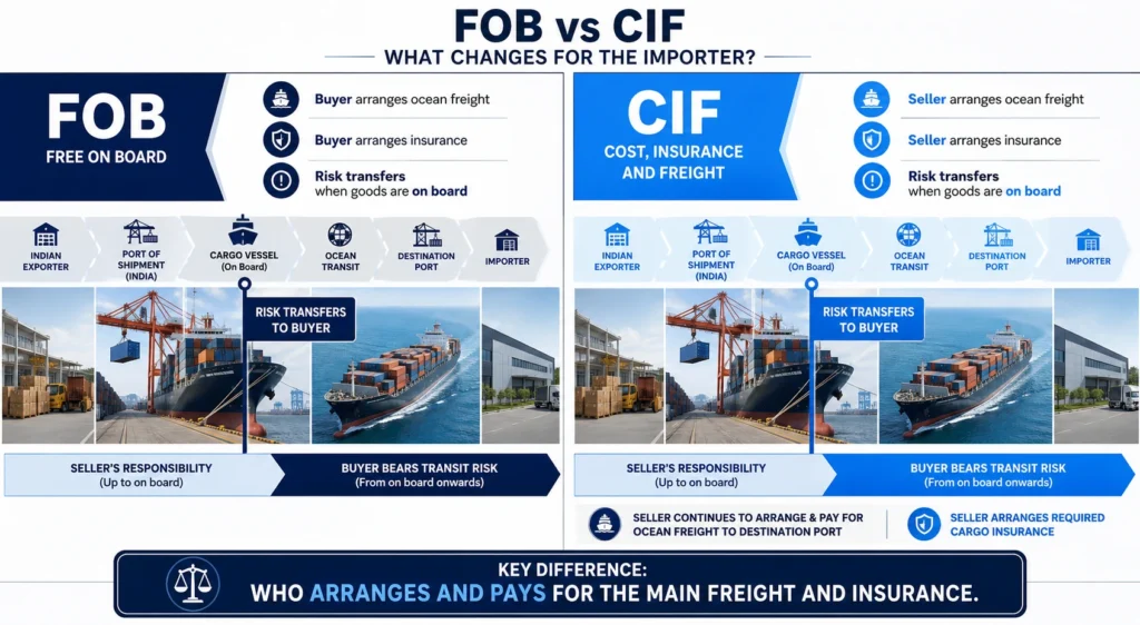 FOB vs CIF: Which Is Better for Importers? fob-vs-cif-importer-risk-freight-insurance-incoterms-2020